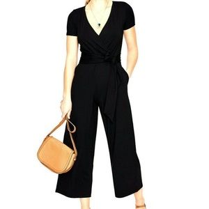 Boden Ellen Jersey Jumpsuit Black 2 petite, new with tags